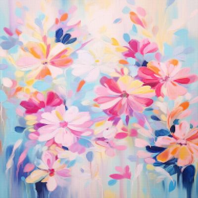 CISDKK Cross Stitching Starter kit,Antique Cross Stitch Design,Colorful AbstractFlower AbstractBold Bright Wall DecorRainbow Abstract Maximalist,11CT,9.45 * 13.39 inch
