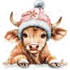 NineTribe Basics Cute Little Bull with Hat Snowflake DIY 11CT Stamped Cross Stitch Kits for Beginners Easy Needlepoint Embroidery Counted Cross Stitch Art Craft for Wall Decoration 20x20inch(1) view 1