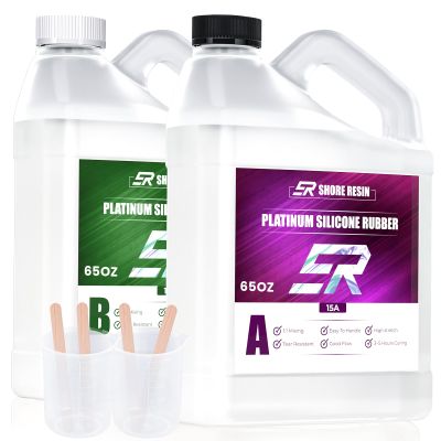 SHORE RESIN Silicone Mold Making Kit 130 oz, Platinum Cure 15A, 1:1, 4H Cure