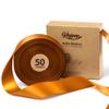 Keypan Copper Satin Ribbon 1-1/2 Inch x 50 Yards Double-Faced Polyester Ribbons for Bows Crafts Gift Wrapping Christmas Flower Bouquet Fall Wedding view 1