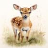 CISDKK Modern cross stitch,Cute Animal Cross Stitch,lttle deer baby art,in The style of realistic watercolor paintings,11CT,9.45 * 13.39 inch, pattern1 view 1