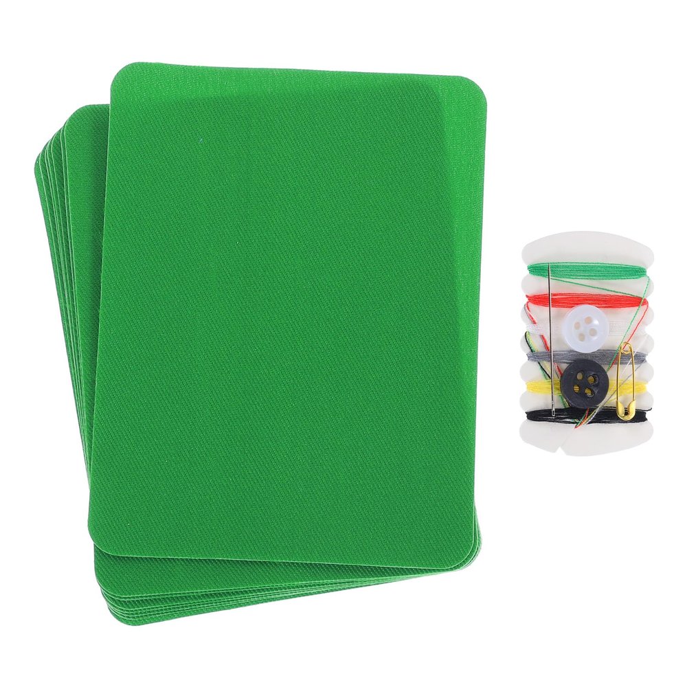 MECCANIXITY 8 Pcs Green Fabric Iron-on Patches 4.9"x3.7" for Clothes, Jeans, Bags, Sofa, Tent