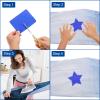 MECCANIXITY 8 Pcs Iron on Patches with Sewing Kit Fabric Repair Patch 4.9"x3.7" Patches for Clothes Iron on Patches for Jeans, Bags, Sofa,Tent Pink view 4