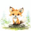 CISDKK Forest Cross Stitch pdf Download,Animal Cross Stitch Pattern,Watercolor Illustration of a Baby Fox,Inventive Character Designs,11CT,17.33 * 17.33 inch view 1