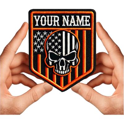 Custom Name Patches, Skull Patches Personalized, Tactical Embroidery Morale Patch Hook & Loop/Iron on for Clothing Jackets Vest Backpacks