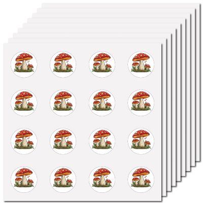 CREATCABIN 128 Pcs Red Mushroom Stickers Cartoon Sticker Waterproof Self-Adhesive Bulk Planner Paster Decors Vintage Decal for DIY Scrapbooking Invitation Card Envelope Water Bottle Luggage 2.5x2.5cm