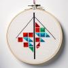 Color Kite Cross Stitch Kits with Hoop Easy Pattern Stamped Cross-Stitch Supplies Needlework DIY 11CT 3 Strands Cotton Thread Printed DIY Needlepoint Kits 3535cm (an86) view 1