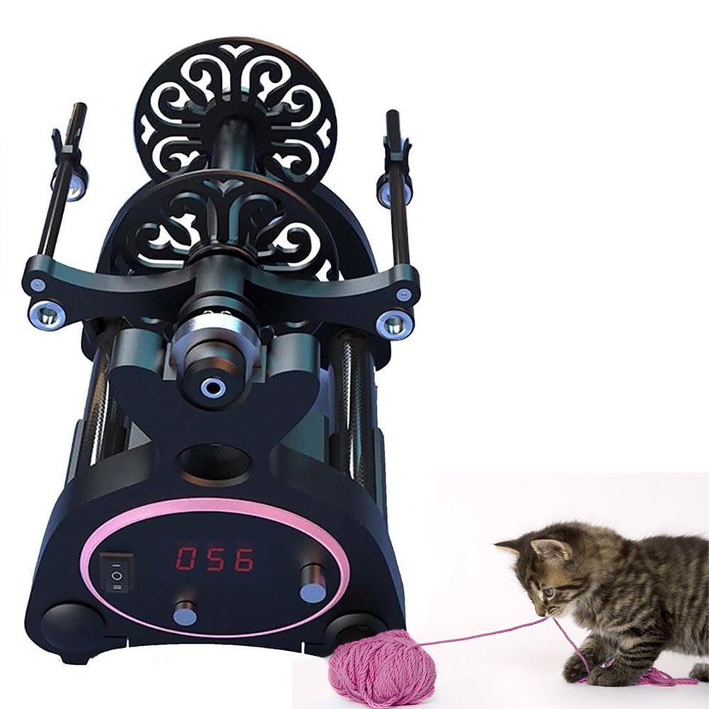Automatic Yarn Winding Machine, Knitting Wool Yarn Winder, Digital Display and Precise Speed Control, Forward & Reverse, for Yarn Weaving, Mixed Roving Process