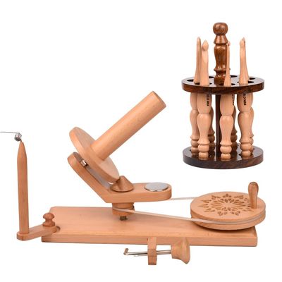Hand Oprated Wooden Yarn Winder & Swift - Handmade Ball Winder for Knitting and Crocheting - Large Capacity, Easy to Use Yarn Wool Winder for Begginers (Beechwood Yarn Winder)
