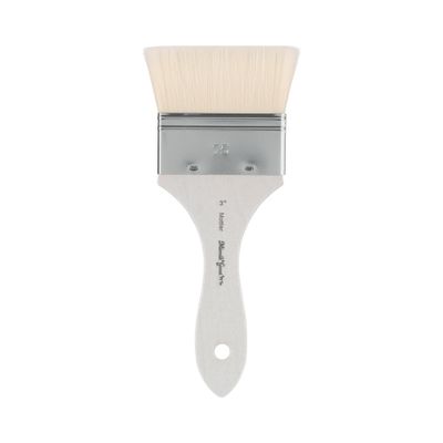 Creative Mark Mimik Synthetic Goat Hair Mottler Paint Brush 3" - Short Handle Flat Watercolor Brush- Soft, Absorbent, Synthetic Paint Brush for Watercolor, Oil & Acrylic- Rust-Proof Ferrule