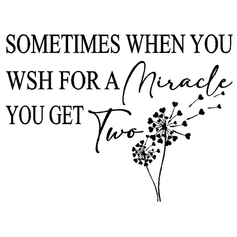 Sometimes When You Make A Wish For A Miracle You Get Two Vinyl Decal for Twin Baby Shower Themed Baby Announcement Welcome Sign Balloon Arch
