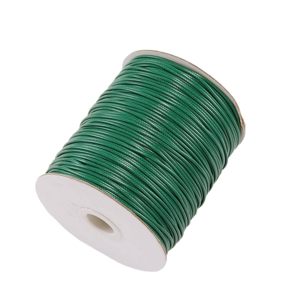 HDNSAUD Leather Cords Rope 10 Meters/Lot 0.5-2.5mm Leather Cord Round Wax Rope String for DIY Necklace Bracelet Jewelry Findings Making Accessories(Green,1.0mm)