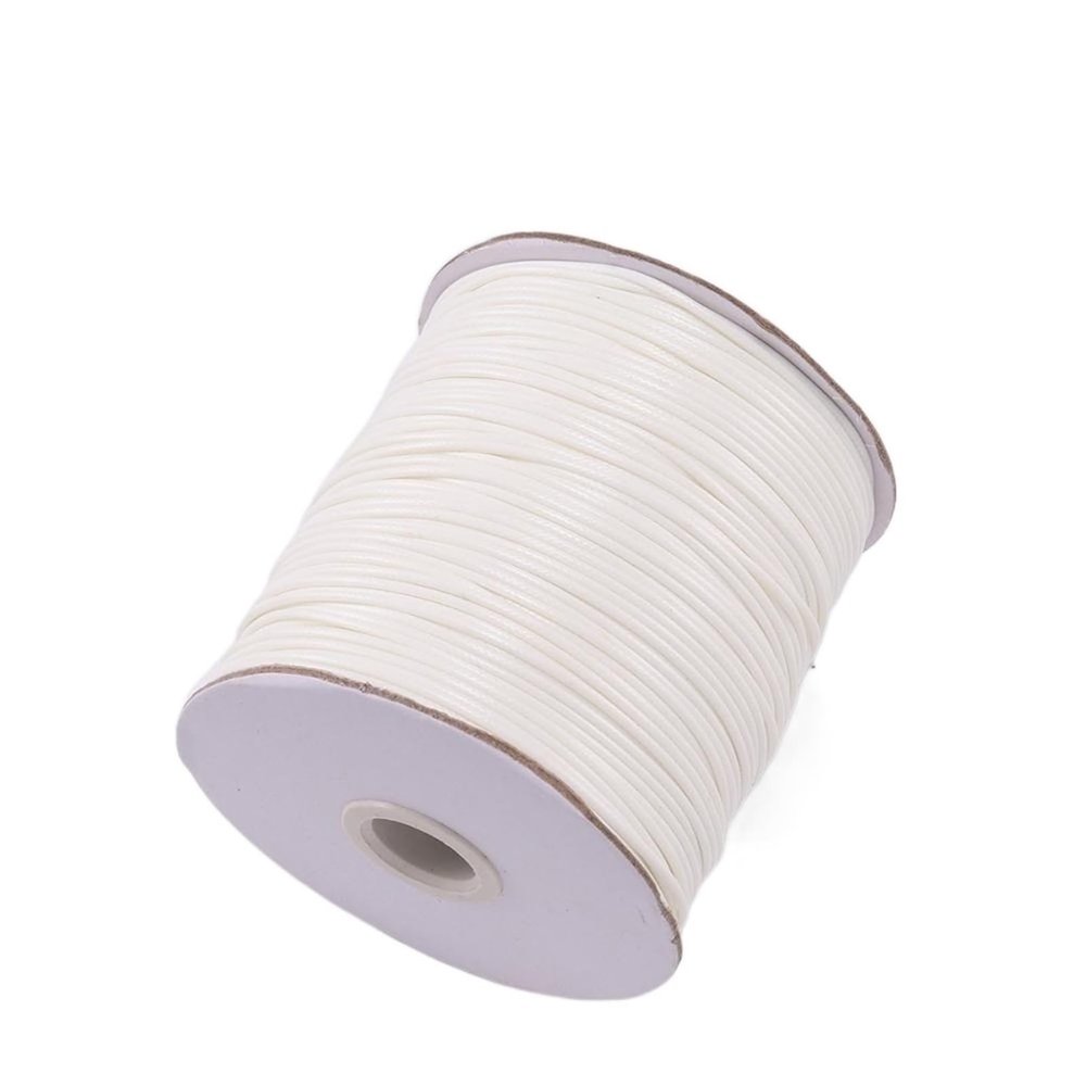 HDNSAUD Leather Cords Rope 10 Meters/Lot 0.5-2.5mm Leather Cord Round Wax Rope String for DIY Necklace Bracelet Jewelry Findings Making Accessories(White,2mm)