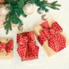 MAYREEL 4 Inch Red and Gold Velvet Wired Ribbon Metallic Diamond Glitter Grid for Christmas Gift Wrapping Floral Craft Bows Wreaths Garland Holiday Decor 10 Yards view 2