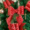 MAYREEL 4 Inch Red and Gold Velvet Wired Ribbon Metallic Diamond Glitter Grid for Christmas Gift Wrapping Floral Craft Bows Wreaths Garland Holiday Decor 10 Yards view 4