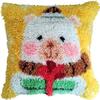 Beyond Your Thoughts Christmas Latch Hook Kits Cute Bear Pillow Cover Pattern Printed Crochet Needlework Crafts for Kids Adults and Beginners Family Decoration 16.5 * 16.5 in BZ1102 view 1