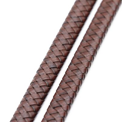 Leather Strip 0.5/1 Meter Vintage Black Brown Genuine Braided Leather Cords 8mm 10mm 12mm Flat Leather Cord for Bracelet Jewelry Making. Flat Leather Cord(Brown,10mm-0.5meter)