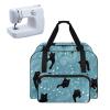 Kathyboom Black Cat Note Sewing Machine Carrying Case for Most Standard Sewing Machine, Portable Travel Tote Bag with Compartments and Pockets for Sewing Supplies view 1