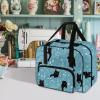 Kathyboom Black Cat Note Sewing Machine Carrying Case for Most Standard Sewing Machine, Portable Travel Tote Bag with Compartments and Pockets for Sewing Supplies view 2
