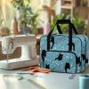 Kathyboom Black Cat Note Sewing Machine Carrying Case for Most Standard Sewing Machine, Portable Travel Tote Bag with Compartments and Pockets for Sewing Supplies view 4
