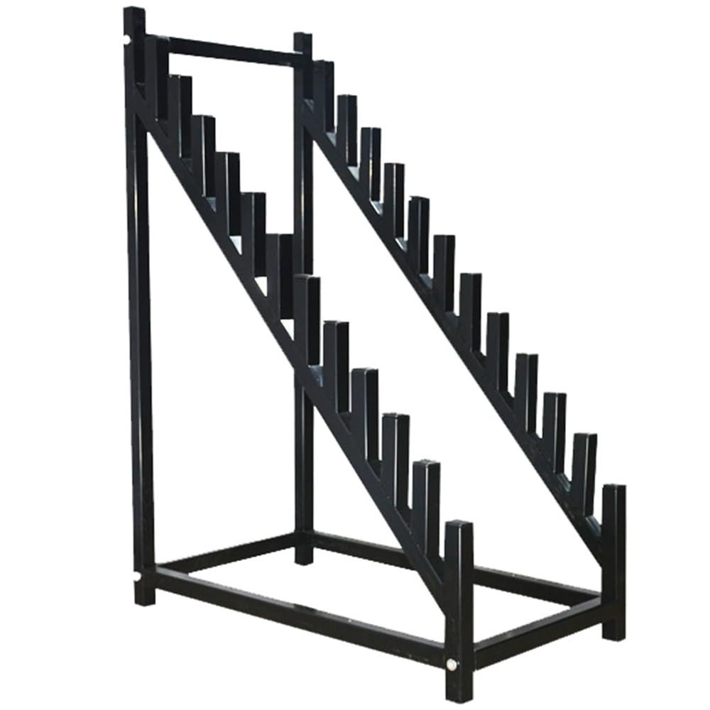 WIGING 12 Tier Standing Floor Tile Display Rack, Black Metal Placing Building Material Samples Storage Shelf, Wooden Plate Display Stand with Wheels for Exhibition Halls(with Wheels,50x60x83cm)