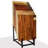 WIGING 12 Tier Standing Floor Tile Display Rack, Black Metal Placing Building Material Samples Storage Shelf, Wooden Plate Display Stand with Wheels for Exhibition Halls(with Wheels,50x60x83cm) view 4