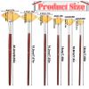 6 Pieces Artist Fan Paint Brush Set,Professional Acrylic Paint Brushes with Nylon Hair DIY Craft Long Wood Handle for Acrylic Watercolor Oil Gouche Painting Rock Painting view 2