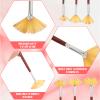6 Pieces Artist Fan Paint Brush Set,Professional Acrylic Paint Brushes with Nylon Hair DIY Craft Long Wood Handle for Acrylic Watercolor Oil Gouche Painting Rock Painting view 3