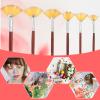 6 Pieces Artist Fan Paint Brush Set,Professional Acrylic Paint Brushes with Nylon Hair DIY Craft Long Wood Handle for Acrylic Watercolor Oil Gouche Painting Rock Painting view 4