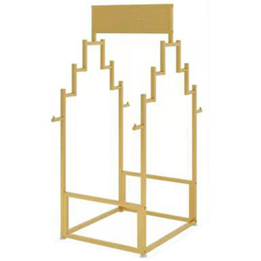 WIGING Carpet Sample Display Rack, Floor Standing Scarf Display Stand, Ladder Display Clothing Store Carpet Storage Rack for Commercial Clothing Retail Store(Gold,60x95x156cm)