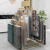 WIGING Carpet Sample Display Rack, Floor Standing Scarf Display Stand, Ladder Display Clothing Store Carpet Storage Rack for Commercial Clothing Retail Store(Gold,60x95x156cm) view 3