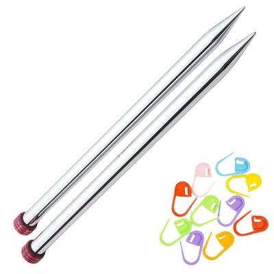 KnitPro Nova Straight Knitting Needles 10 inch, Size 1.5 (25cm, 2.50mm) with 10 Colorful Stitch Markers