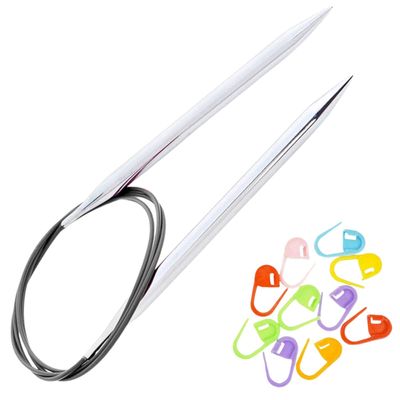 KnitPro Nova Circular Knitting Needles 24 inch, Size 3 (60cm, 3.25mm) with 10 Colorful Stitch Markers