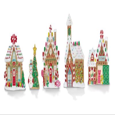 MerryStockings THE Mantel Series Gingerbread Village. Felt, Sequins, Beads, DMC Floss and Embellishments to Make a Collectible Felt kit Addition for Your Mantel.