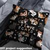 Feelyou Cat Fabric by The Yard for Kids Boys Girls Cats Print Decorative 3 Yards Cartoon Upholstery Fabric for Chairs Cute Kitten Fabric for Home DIY Projects Animal,Black Soft Flannel view 4