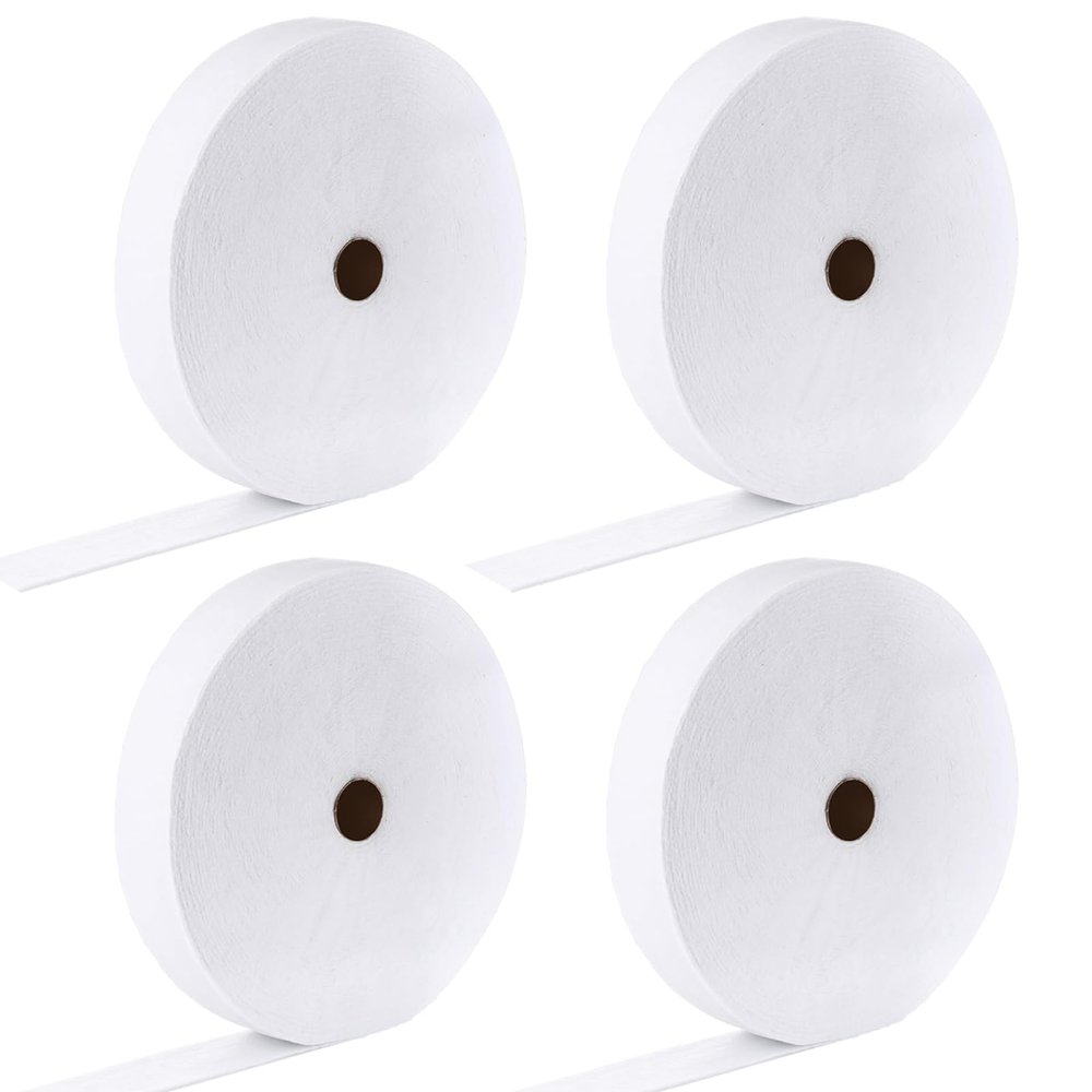 Eunika 4 Rolls Jelly Roll Batting Strip 2 1/4 Inch Total 200 Yards Cotton Blend Flexible Quilt Batting for Jelly Roll Rugs, Braided Throw Rugs