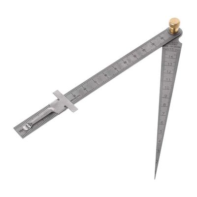 caralin 2 in 1 Metric Taper Welding Feeler Gauge Gage Depth Ruler Hole Stainless Steel for n Electricity Ceramic Stainless Steel