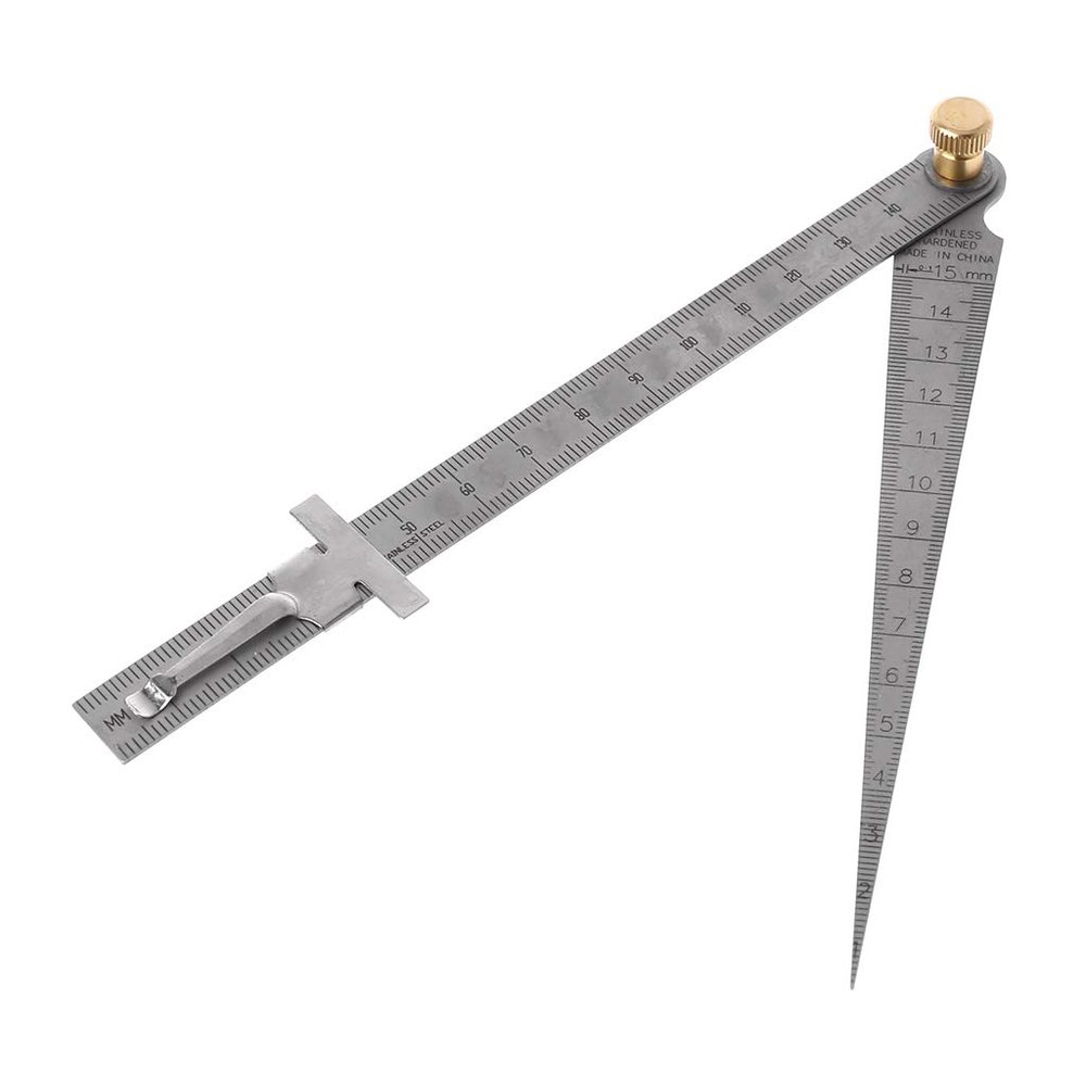 caralin 2 in 1 Metric Taper Welding Feeler Gauge Gage Depth Ruler Hole Stainless Steel for n Electricity Ceramic Stainless Steel