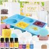 Jcoos DIY Soap Making Kit, Soap Making Kit for Adults Girls, Make Your Own Soap Making Supplies, Shea Butter Glycerin Base, Mold, Dried Flowers, Dye, DIY Scents Crafts, Valentine's Day Gifts view 1