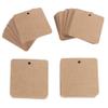 caralin 100pcs Blank Square Kraft Paper Gift Hang s Wedding Label Card Crafts Jute Twine + Kraft Paper, As Pic Shows, Brown view 3