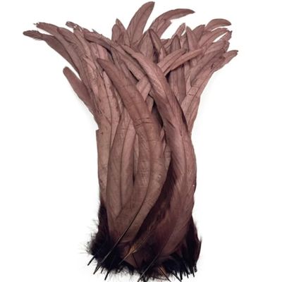 JPHHRP 50Pcs/ Rooster Feathers For Crafts Black White Large Pheasant Feather Cock Chicken Carnival Accessories Diy Craft,Dark Brown,12-14inch 30-35cm