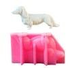 XMOX Dachshund Silicone Molds, Dog Mold for Soap Soy Wax DIY Handcraft, Animal Epoxy Resin Mold for Party Home Dinner Festive Days Decoration, Pink view 1