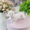 XMOX Dachshund Silicone Molds, Dog Mold for Soap Soy Wax DIY Handcraft, Animal Epoxy Resin Mold for Party Home Dinner Festive Days Decoration, Pink view 4