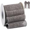 Tekdeere Burlap Ribbon 4 Inch x 10 Yard, Gray Wired Ribbon for Crafts, Gift Wrapping, Wreaths, Bows, Tree Decoration and Outdoor Decoration view 1