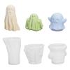 Halloween Ghost Candle Molds,3D Silicone Molds for Epoxy Casting,Skull Pumpkin Candle Mold,Halloween Ghost Mold,Resin Making Molds for Candle Wax Clay Art Crafts Making Decor (3 view 1