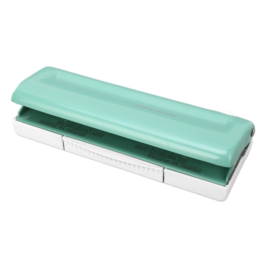 Sorandy 6 Hole Punch, Adjustable Paper Punch, 10 Sheet Capacity, Hole Puncher for Planners and Ring Binders, A4 A5 B5 A6 A7 Mini, 5.5mm Hole Diameter, Green, Sorandy9rugxc24fe