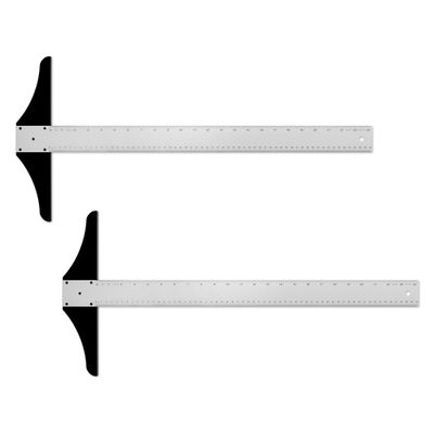 Alumicolor 24-inch Professional Aluminum T-Square for Art Framing & Drafting, Silver, Pack of 2