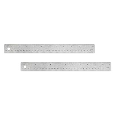 Alumicolor Flexible Stainless Steel Ruler w/Cork Back Value Pack, Silver, 12IN - Pack of 2