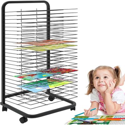 BTURYT Art Drying Rack for Art Studios & Classrooms, Removable Shelves, Canvas Rack Art Storage, Painting Drying Rack with Wheels, Stack Rack for Painting, Drawings
