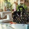 Psesaysky Dragonfly Mandala Sewing Machine Carrying Case Large Capacity Sewing Bag with Handle, Sewing Machine Carrier Protector Travel Bag Organizer for Most Singer, Brother Sewing Machines view 3